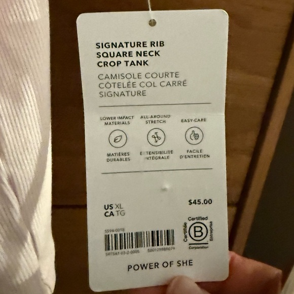 Athleta SIGNATURE RIB SQUARE NECK CROP TANK Size XL - Picture 7 of 11